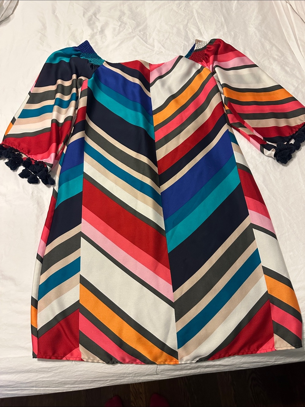 Trina Turk Multicolor Chevron Strapless Dress